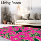 Flying Creatures Green Botanical Explosion Rug