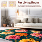 Whimsical Flowers And Swirls Pattern Rug
