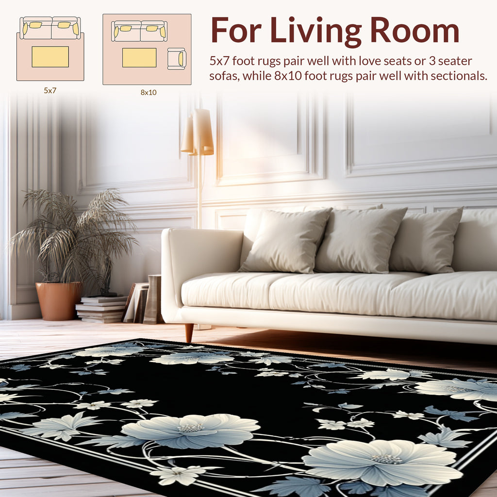 Elegant Floral Vine Pattern Rug