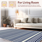 Classic Horizontal Stripe Navy Rug