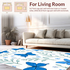 Blue Butterfly And Floral Branches Rug