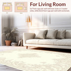 Elegant Cream Floral Relief Design Rug