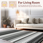 Monochromatic Horizontal Stripe Pattern Rug