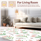 Hand Drawn Floral Botanical Pattern Rug