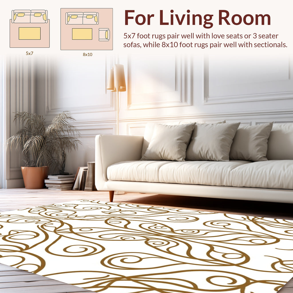 Art Nouveau Swirl Floral Pattern Rug