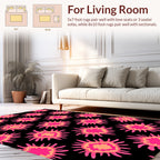 Vibrant Pink Starburst Pattern Rug