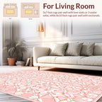 Pink Petal Geometric Art Deco Rug
