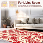 Red Floral Chain Pattern Design Rug