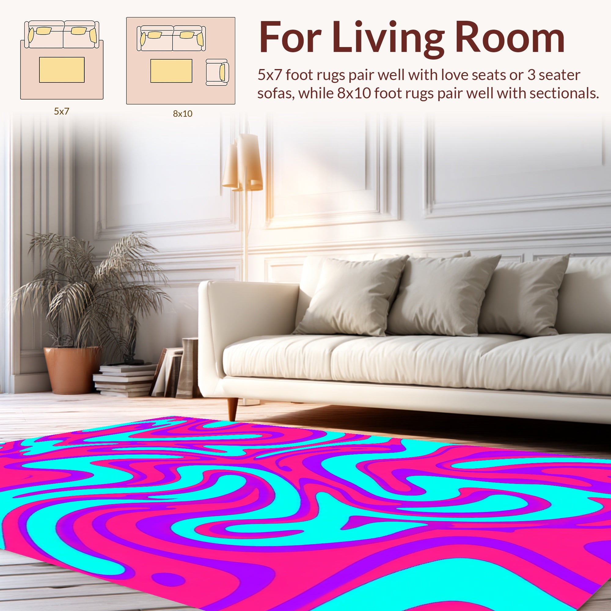 Vibrant Swirl Abstract Rug