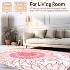 Pink Floral Mandala Pattern Rug