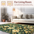 Cream Floral Botanical Pattern Tapestry Rug