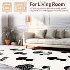 Minimalist Black Mushroom Pattern Rug