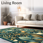 Woodland Creatures Foliage Pattern Rug