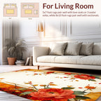 Golden Bloom Tree Branch Pattern Rug