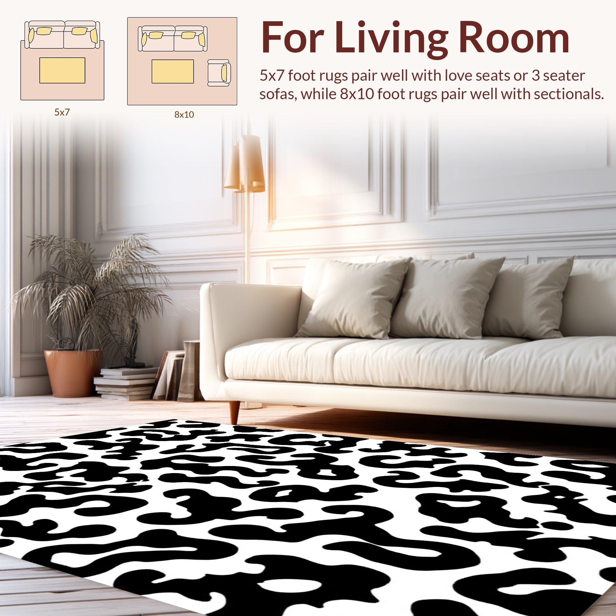 Abstract Organic Swirl Pattern Rug