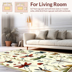 Botanical Insect Dragonflies Illustration Rug