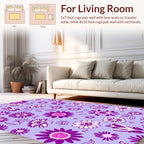 Floral Delight Purple And White Rug