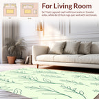 Minimalist Green Leaf Botanical Pattern Rug