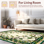 Vine And Leaf Geometric Border Rug
