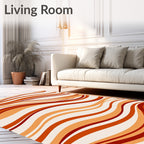 Autumn Sunset Wavy Stripe Rug