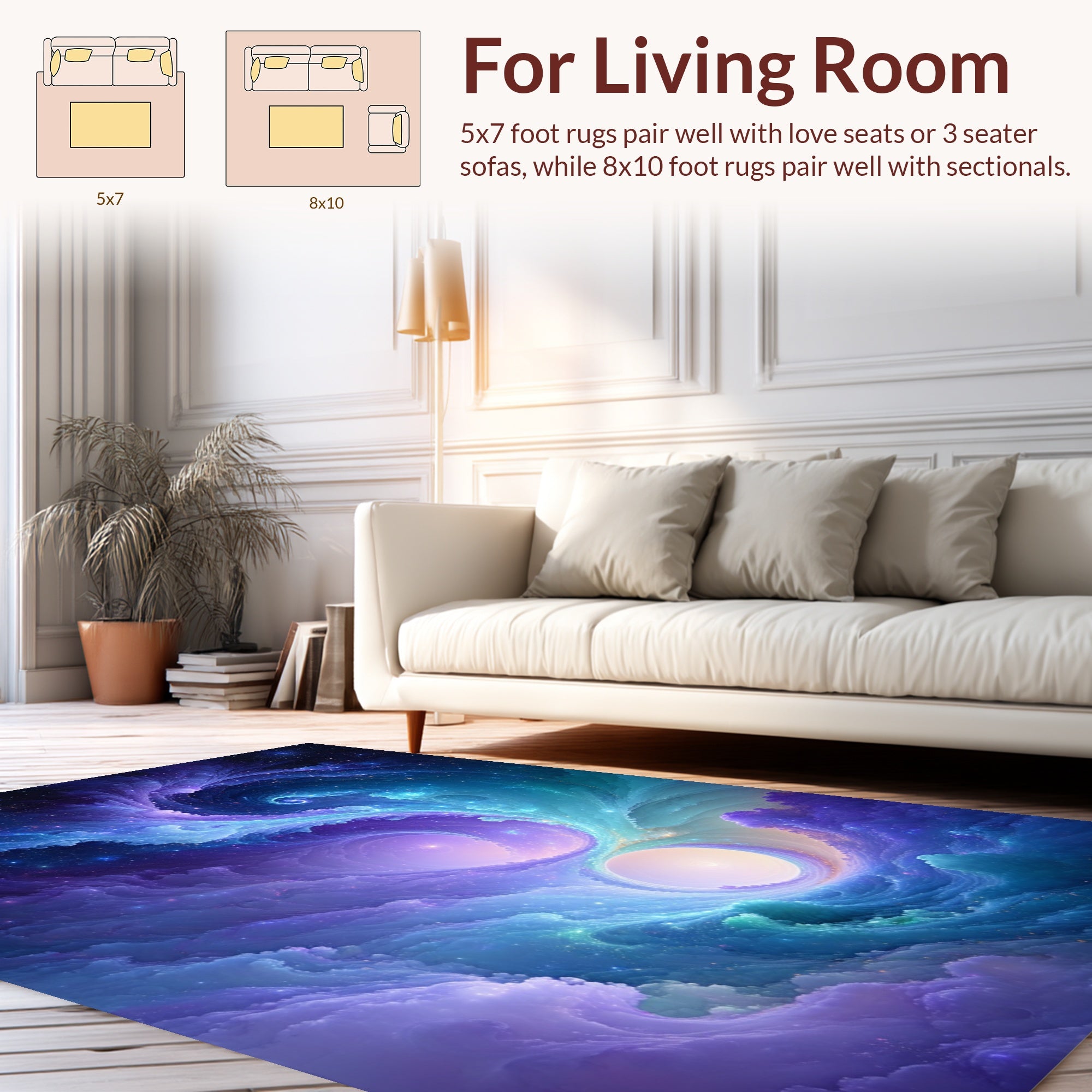 Nebula Swirl Cosmic Galaxy Rug