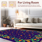Vibrant Floral Swirls Design Rug