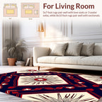 Bold Red Sunburst Geometric Rug