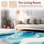 Seascape Waves Blue Scenic Design Rug
