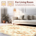 Elegant Floral Patterned Light Rug