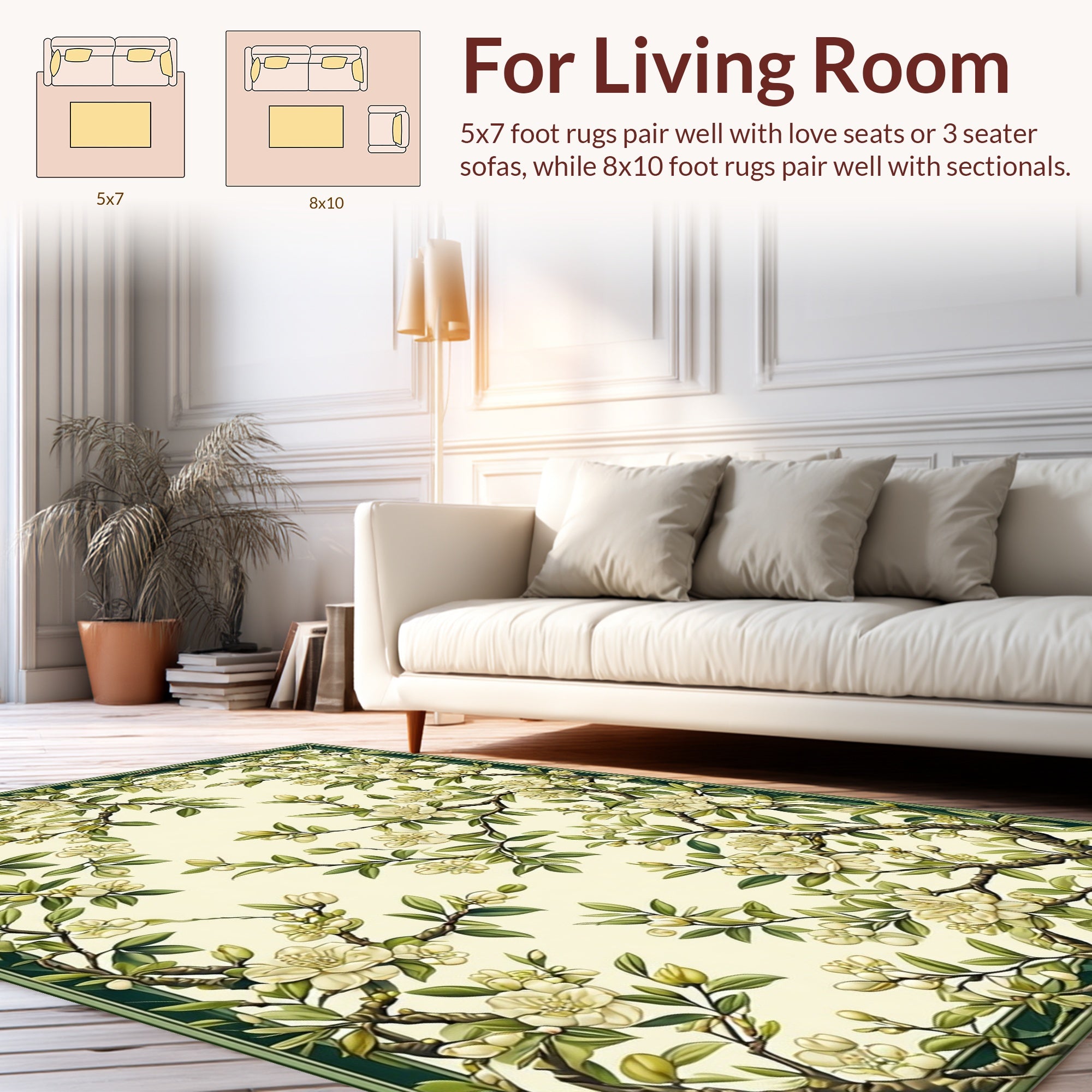 Elegant Floral Vine Pattern Rug