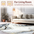 Luxury White Gray Gold Marble Texture Rug