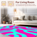 Fluid Pink and Teal Abstract Pattern Rug