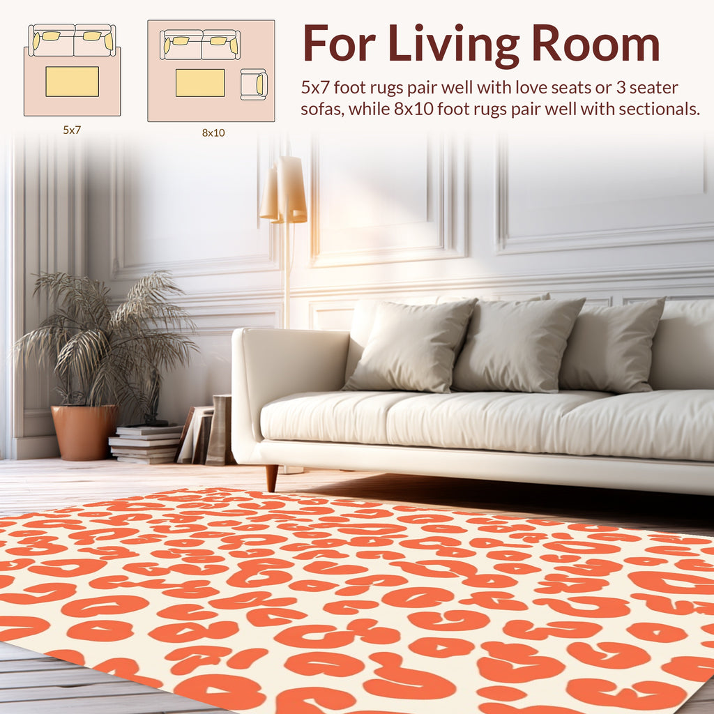 Bold Orange Animal Print Rug