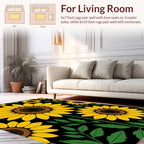 Bold Sunflower Pattern Print Rug
