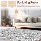 Abstract Swirl Botanical Linework Design Rug