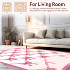 Pink Ribbon Bow Pattern Rug
