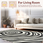 Bold Swirls Black Cream Pattern Rug
