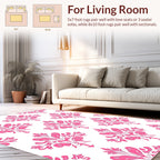Pink Floral Damask Pattern Rug