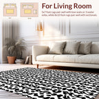 Abstract Black White Organic Spots Rug