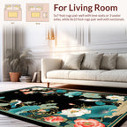 Birds And Lotus Floral Pattern Rug