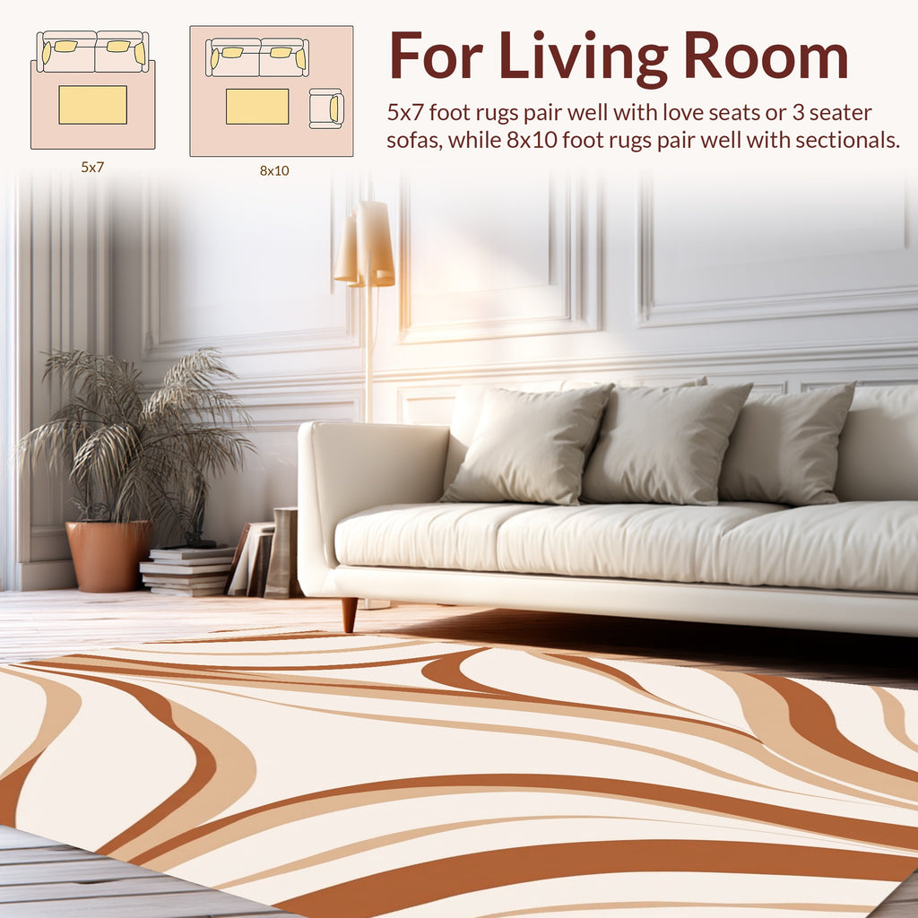 Warm Earth Tones Swirl Pattern Rug