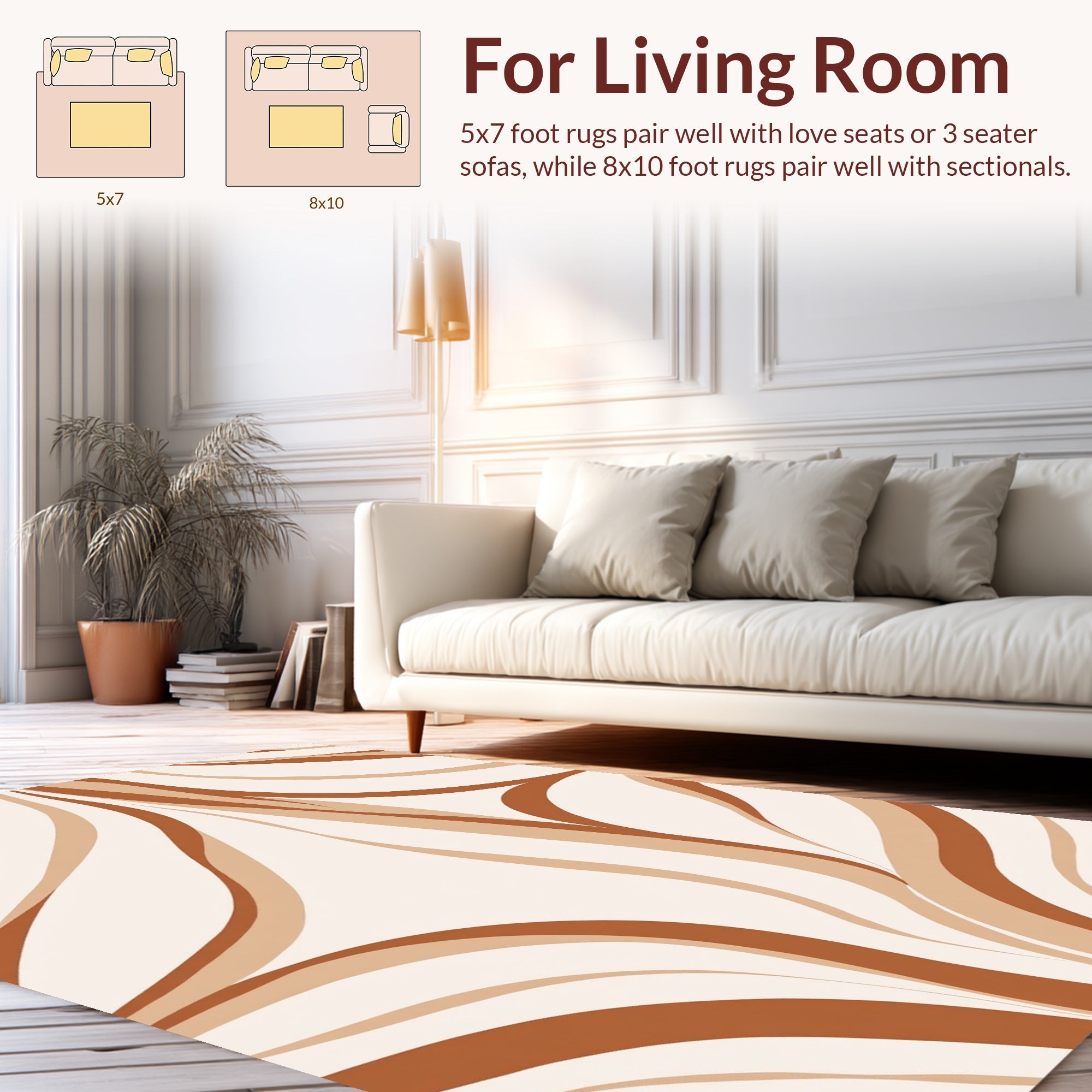 Warm Earth Tones Swirl Pattern Rug
