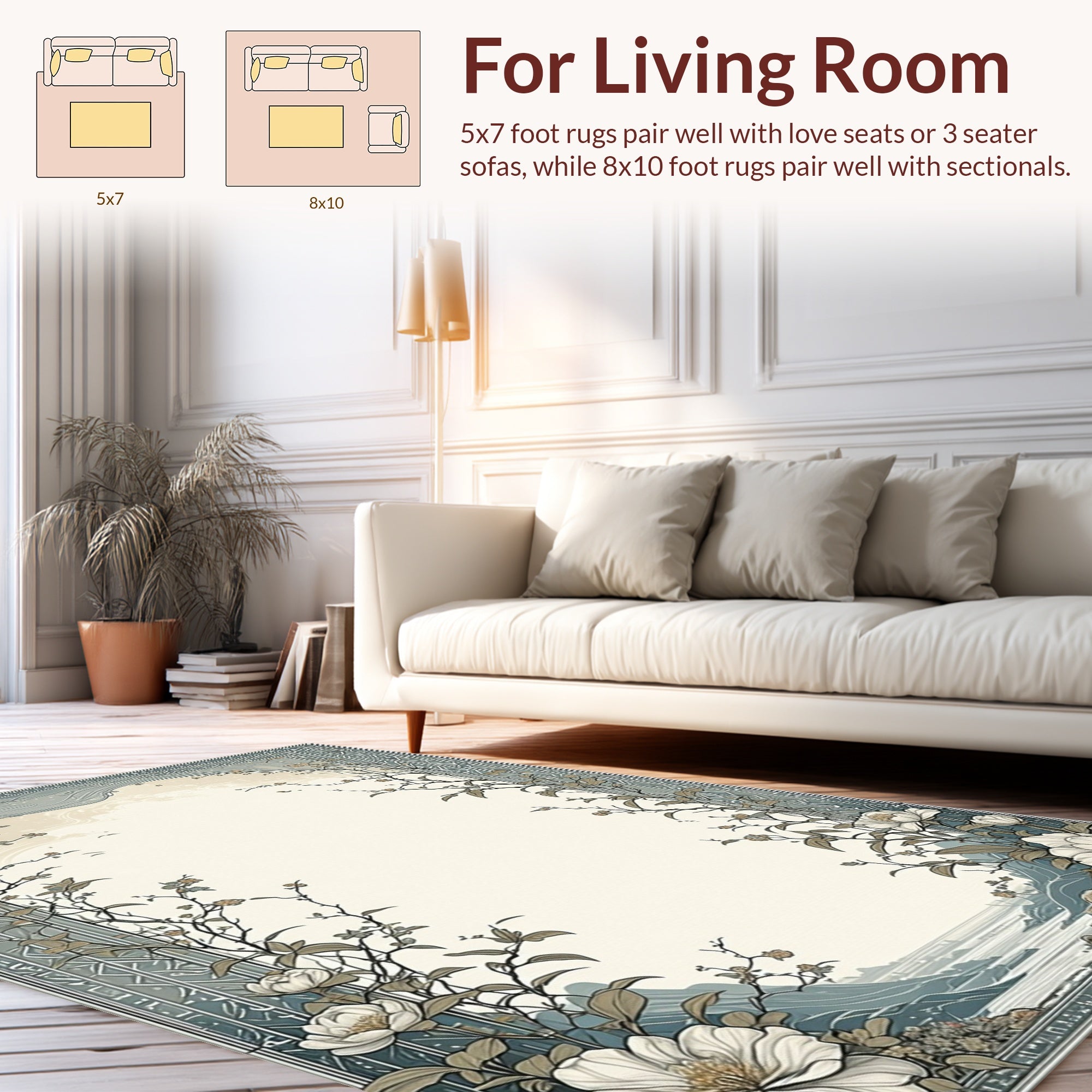 Art Nouveau Floral Arch Nature Rug