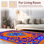Vibrant Floral Mandala Border Pattern Rug
