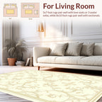 Cream Classic Floral Swirl Pattern Rug