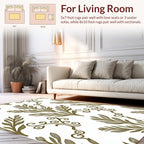 Olive Branch Scrollwork Nature Pattern Rug