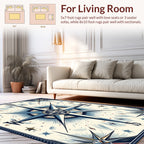 Nautical Star Compass Design Rug