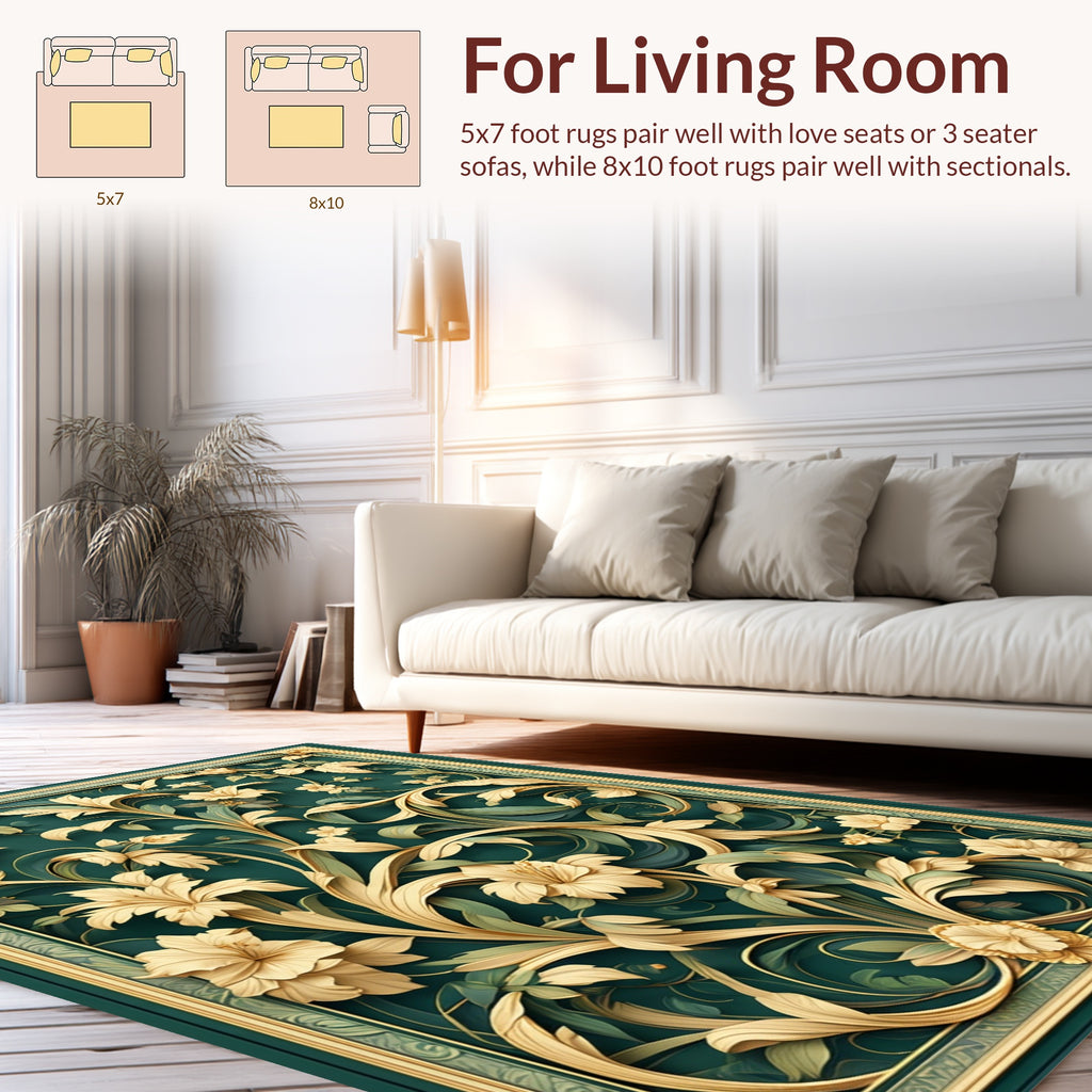 Elegant Floral Vine Pattern Rug