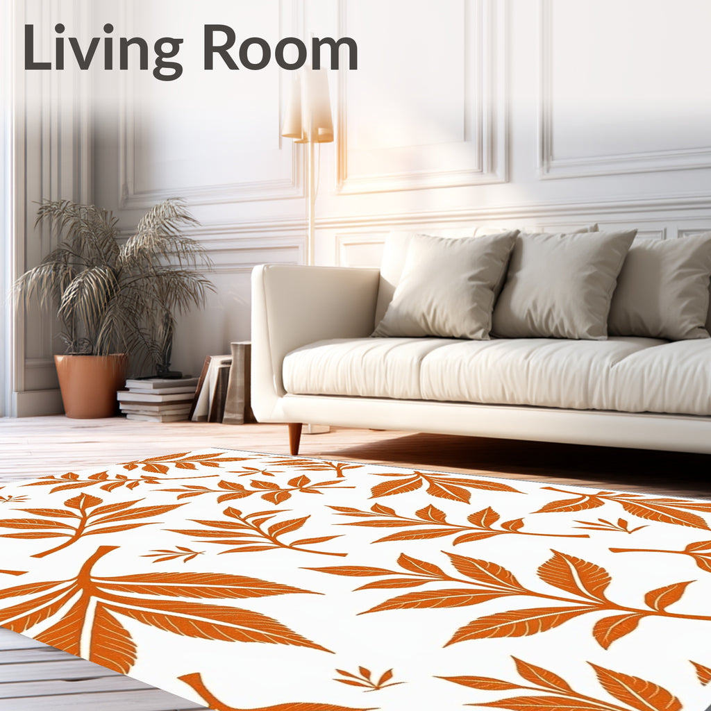 Orange Leaf Sprig Medley Rug