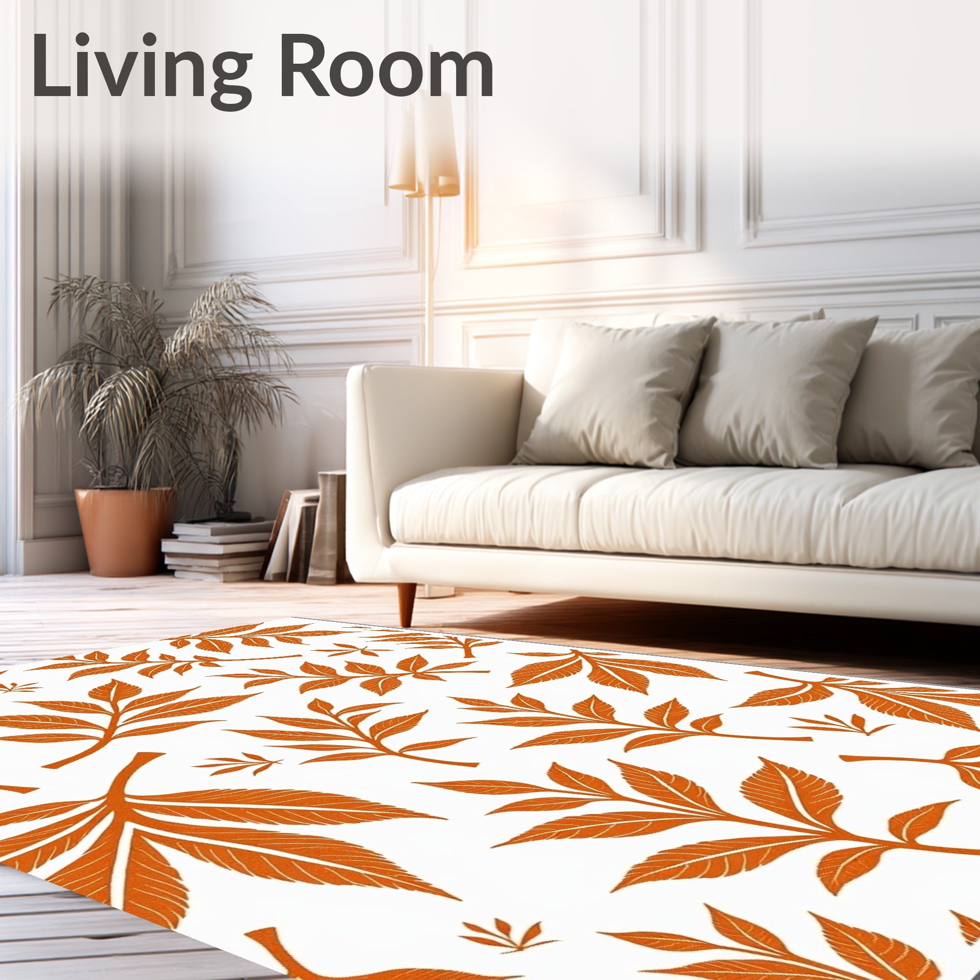 Orange Leaf Sprig Medley Rug